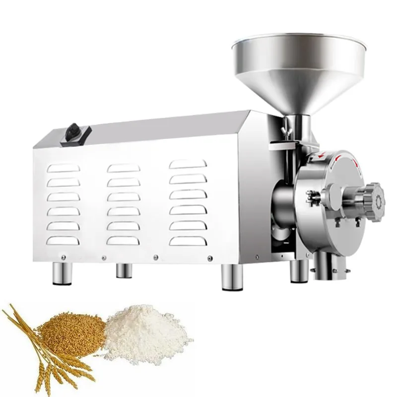 1500R/MIN Electric Stainless Steel Malt Corn Food Grinder Thickness Adjustable Mill Grinding Medicine Flour Crusher 3600W