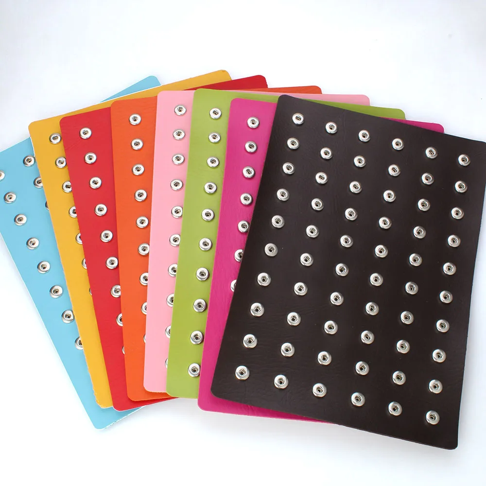 Baru Snap Tombol Display Perhiasan 60 Pcs & 24 Pcs 12 Mm Snap Tombol Cocok 18 Mm Snap Buuton Hitam asli Kulit Snap Tampilan Pemegang