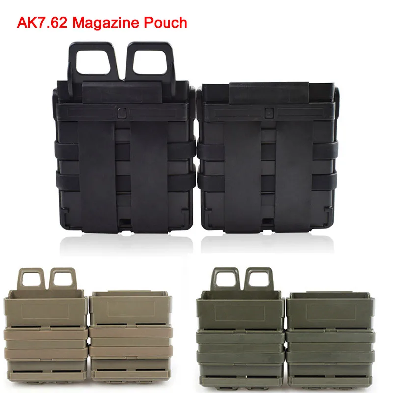 Großhandel Taktische 5,56 7,62 Doppel Schnelle Mag Molle tasche Schnell Pull M4 Jagd Gewehr Pistole Pistole Magazin Tasche Airsoft Outdoor