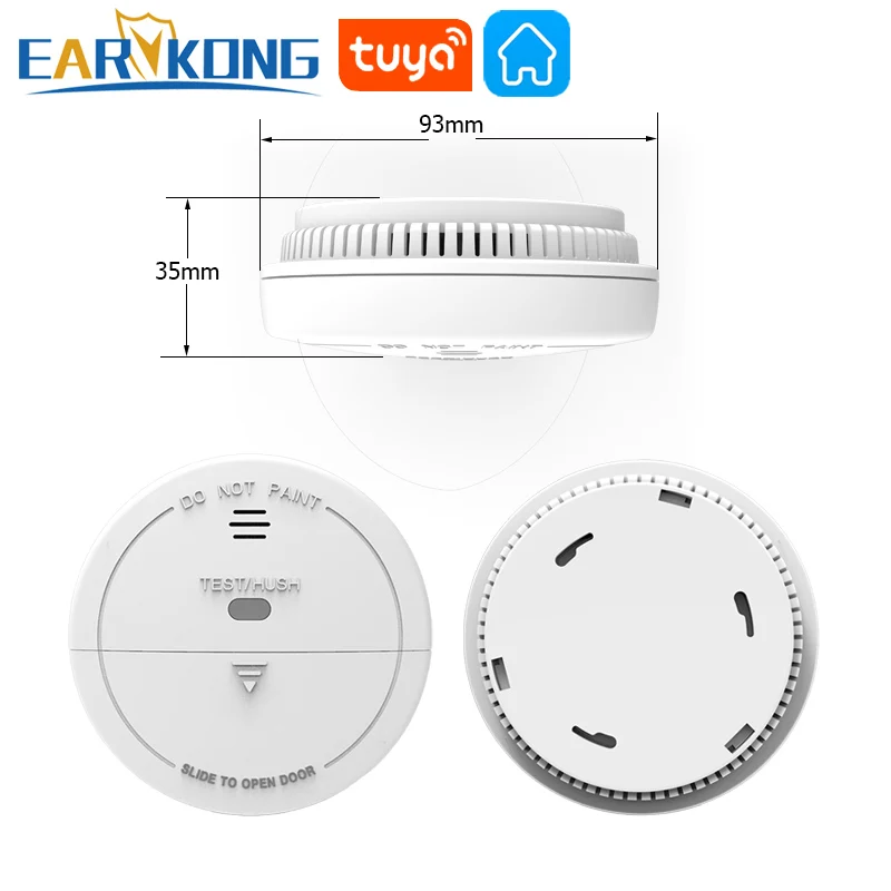 Tuya WiFi เซ็นเซอร์ควันไฟด้านบนควัน Inlet เครื่องตรวจจับ Smokehouse ผสม Fire Alarm Home Security นักดับเพลิง