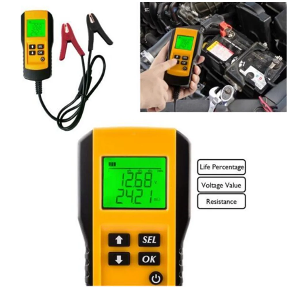 Digitale 12V Auto Batterij Tester Voertuig Auto Lcd Batterij Test Analyzer Auto System Analyzer Spanning Ohm Cca Test Diagnostic gereedschap