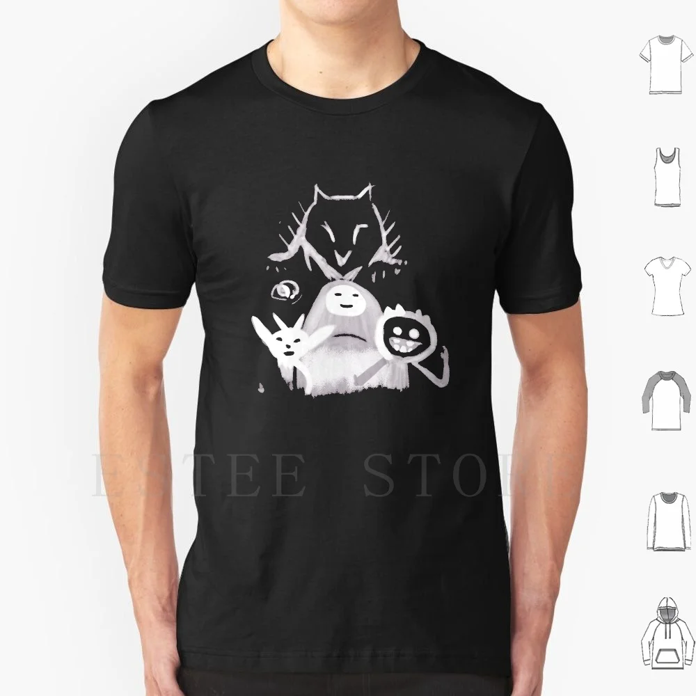 Camiseta de Ori y amigos DIY talla grande 100% algodón amistad Ori y el bosque ciego Ori Kuro Naru bosque verde abrazo juego Gamer
