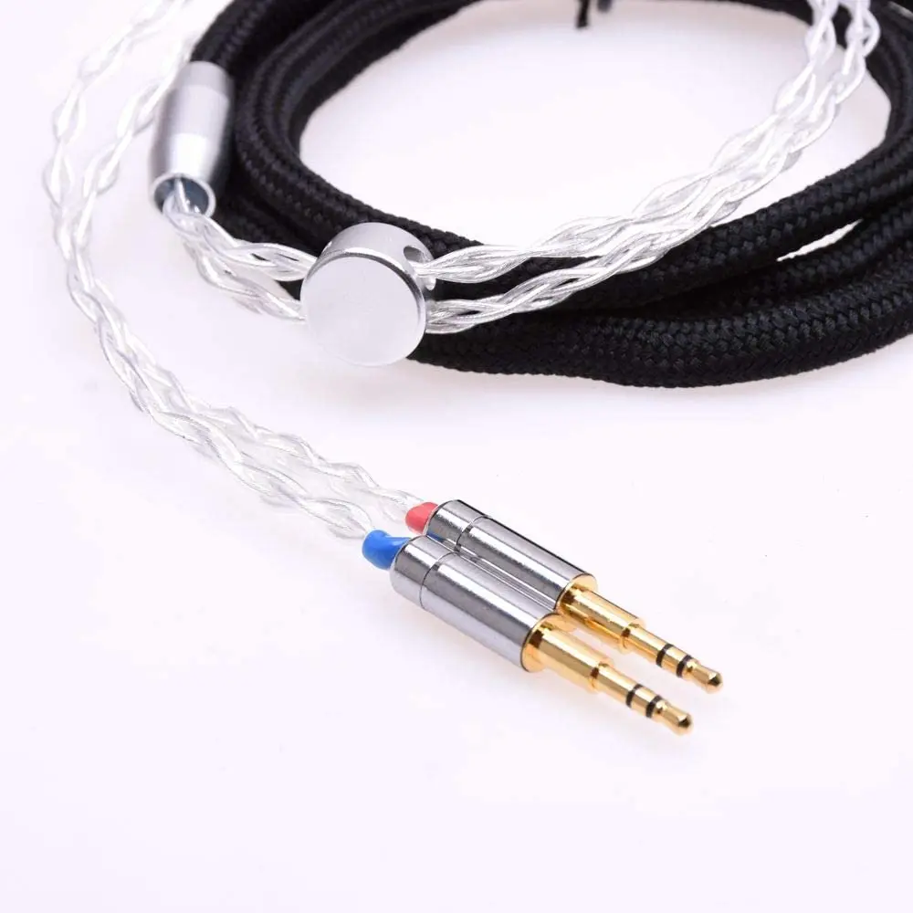 Black Sleeve 8 Cores Headphone Extension Cable 2x 2.5mm Plug For Hifiman HE1000 HE400S He400i HE-X HE560 Oppo PM-1 PM-2