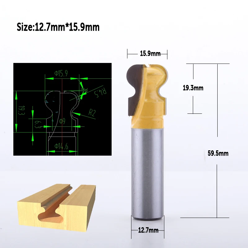 Imagem -05 - Chwjw-clássico Duplo Finger Router Bit Gaveta de Madeira Fresas Ferramentas de Madeira c3 Carbide Shank 1pc 6.35 mm 12 mm Milímetros