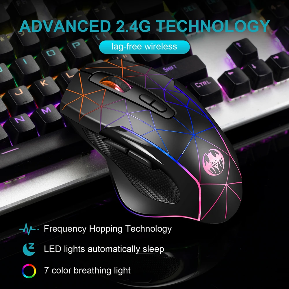 2.4GHz Wireless Mouse Charging Luminous USB Mouse Gamer RGB LED Office Quiet Portable Mouse For Tablet Phone PC Laptop 3200DPI