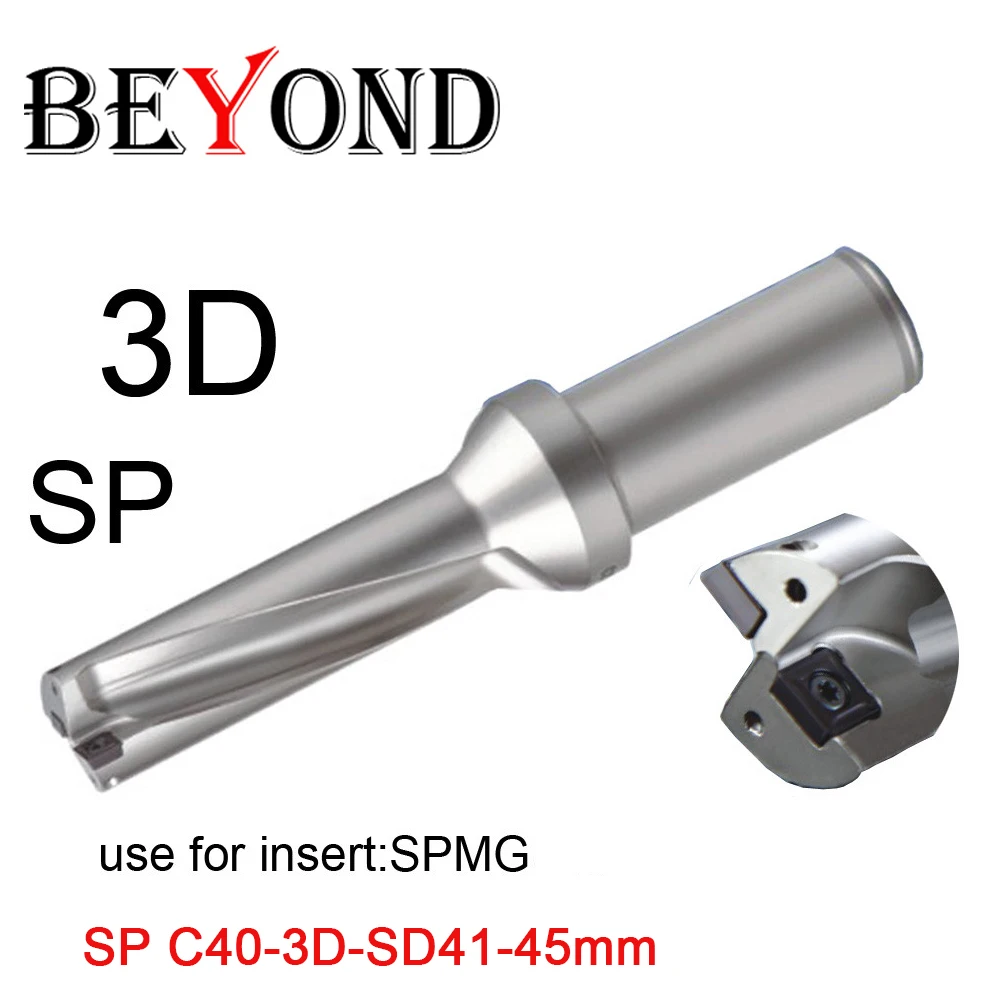 BEYOND U drill 41-45mm fast Indexable small bit drilling for SPMG SPMG140512 insert mechanical Lathe CNC cooling hole 42 43 44