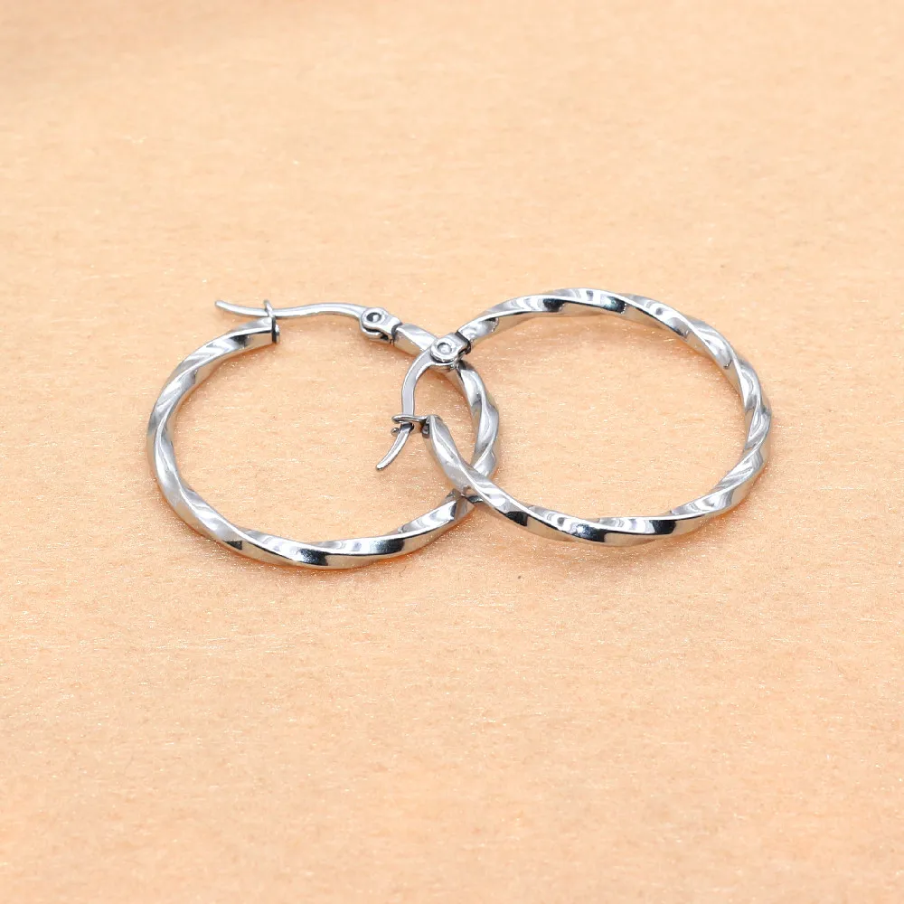 316l Stainless Steel all Size Hoop Earrings No Easy Fade Allergy Free Ears Jewelry Accessories Brief Style