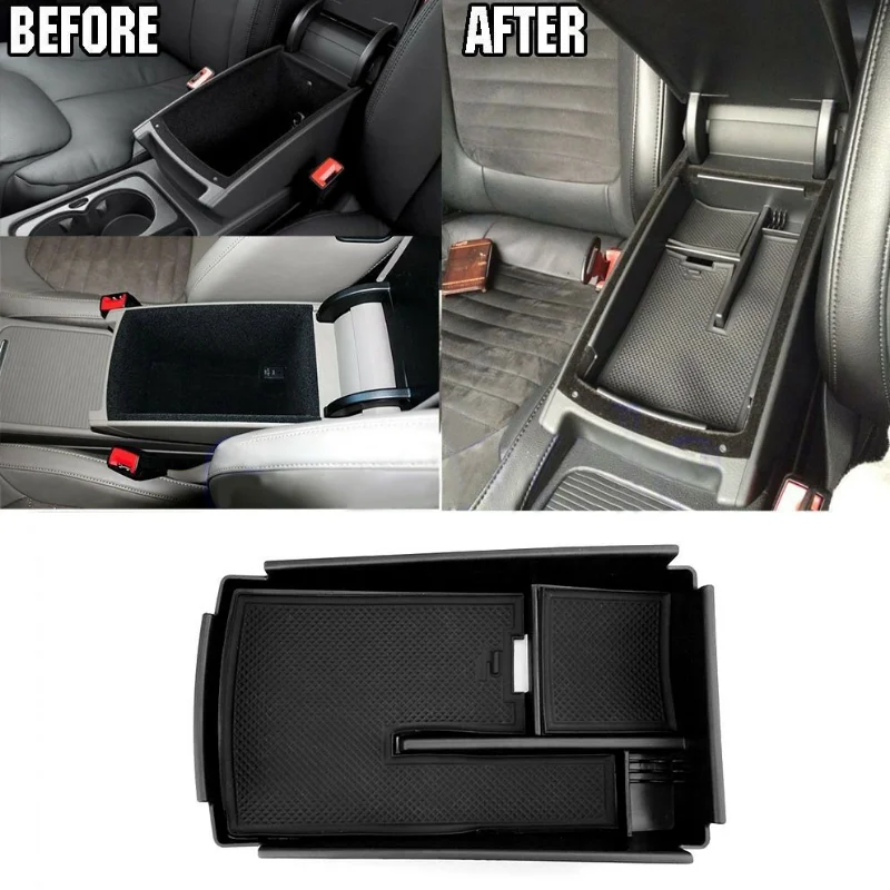 

ABS Plastic Black Car Tuning Center Console Armrest Secondary Storage Box Tray for VW Passat CC B6/B7 HM Car Accessories