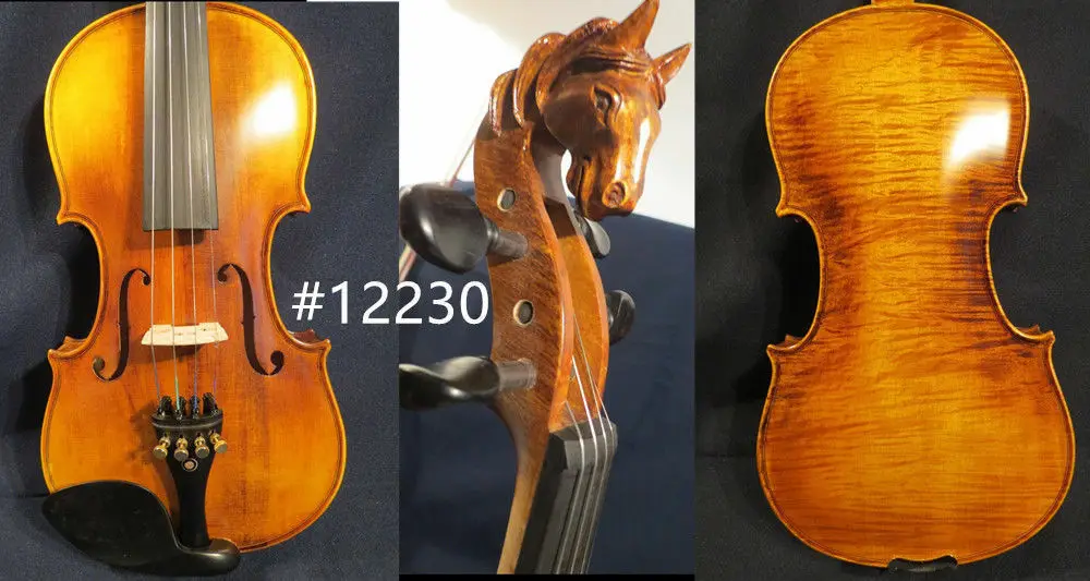 Strad style SONG Maestro 3/4 violin,carving Horse head ,powerful sound #12230