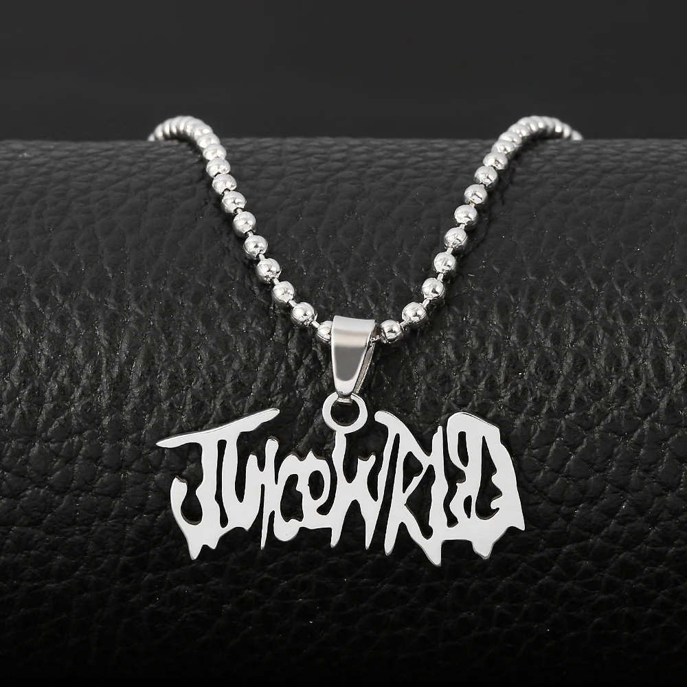 Juice WRLD Stainless Steel Pendant Necklace Beads Chain Punk Gothic Necklace Fans Gifts Street Style Collares Mujer