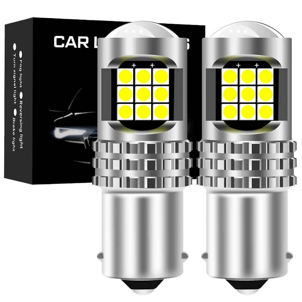 

2pcs White S25 1156 P21W BA15S LED BAY15D BAU15S PY21W T20 LED 7440 7443 W21W 3157 P27/7W 1157 led Bulbs For Turn Signal Light