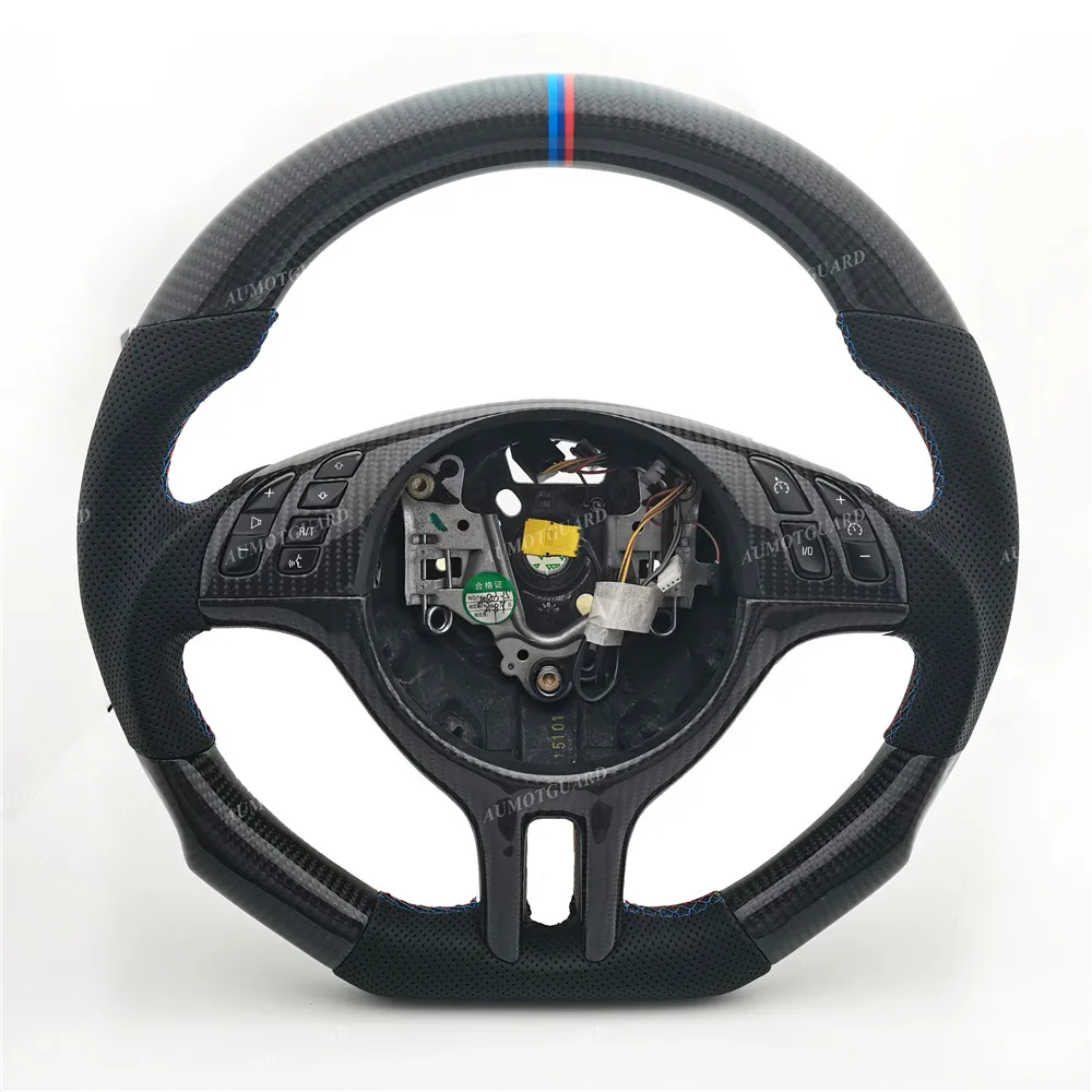 

Carbon Fiber Perforated Leather Steering Wheel Assembly For BMW 3 Series M E46 1998 1999 2000 2001 2002 2003 2004 2005