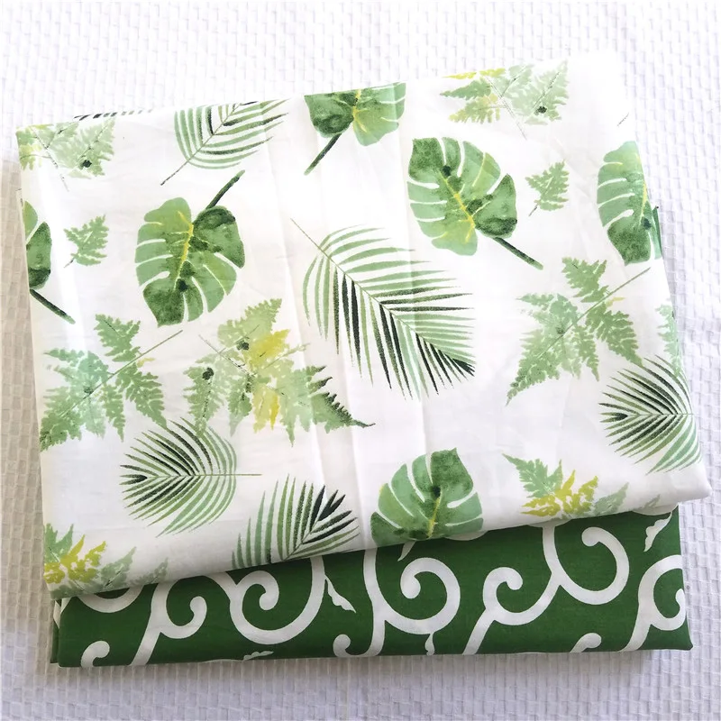 50*160CM Banana Leaf Printed Cotton Fabric Tablecloth Leaves Vine Fabric Home Pajamas Cotton Clothes Cotton Twill Surface