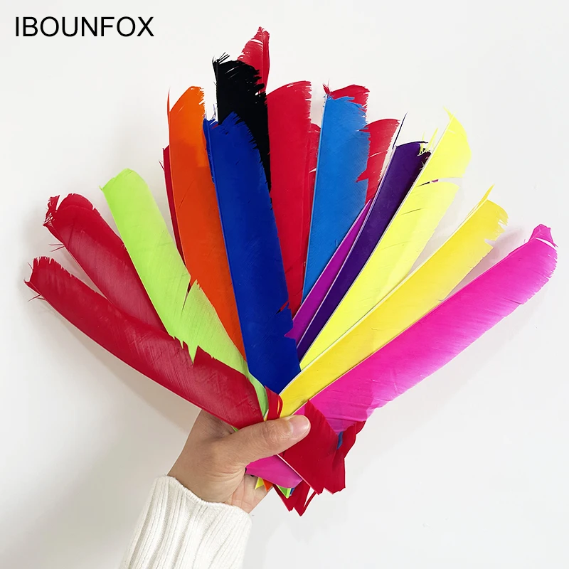 100PCS 18-25CM Volle Länge Türkei Pfeil Federn DIY Jagd Bogen Pfeil Zubehör Bogenschießen Befiederung Rechten flügel Flügel – Detail 2