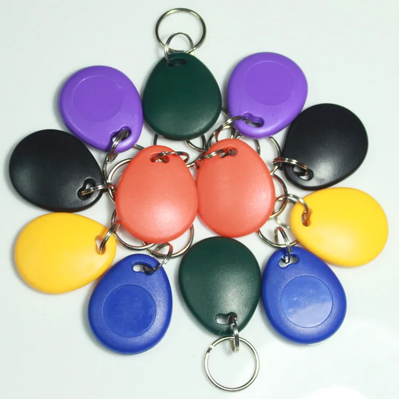 100Pcs TK4100 125khz RFID Keychain Card Tag ID Keyfob Key Door Entry Access Control System Management KeyChain Token