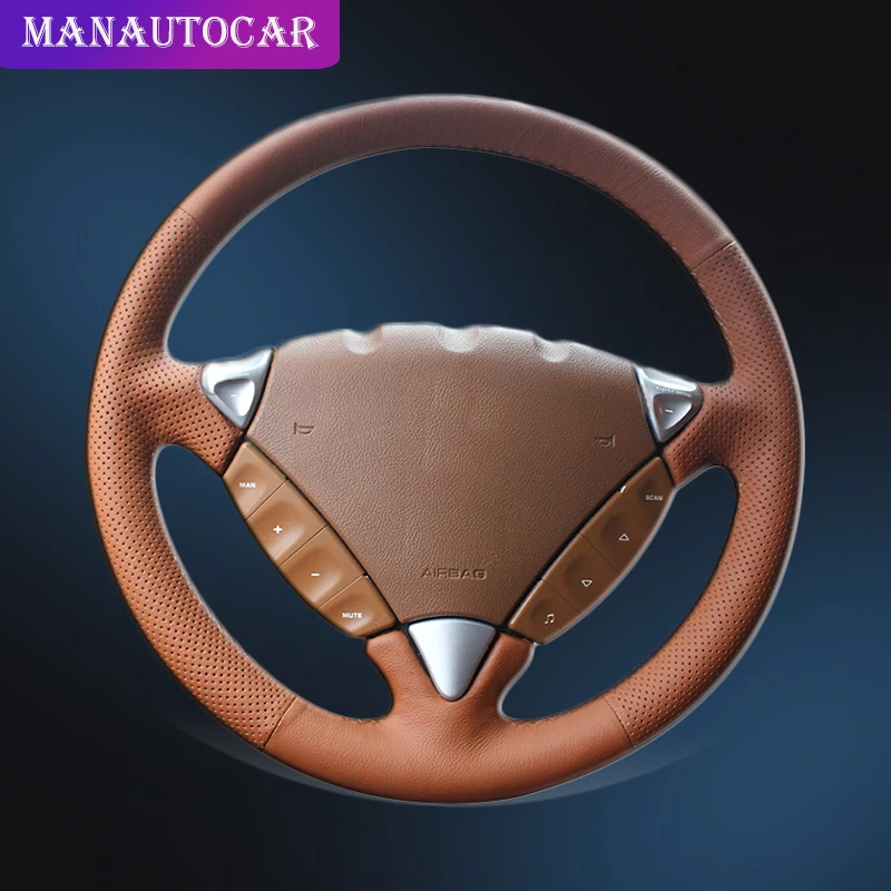 Custom Microfiber Leather Car Braiding Steering Wheel Cover for Porsche Cayenne 2007-2010 Auto Interior Accessories Car-styling