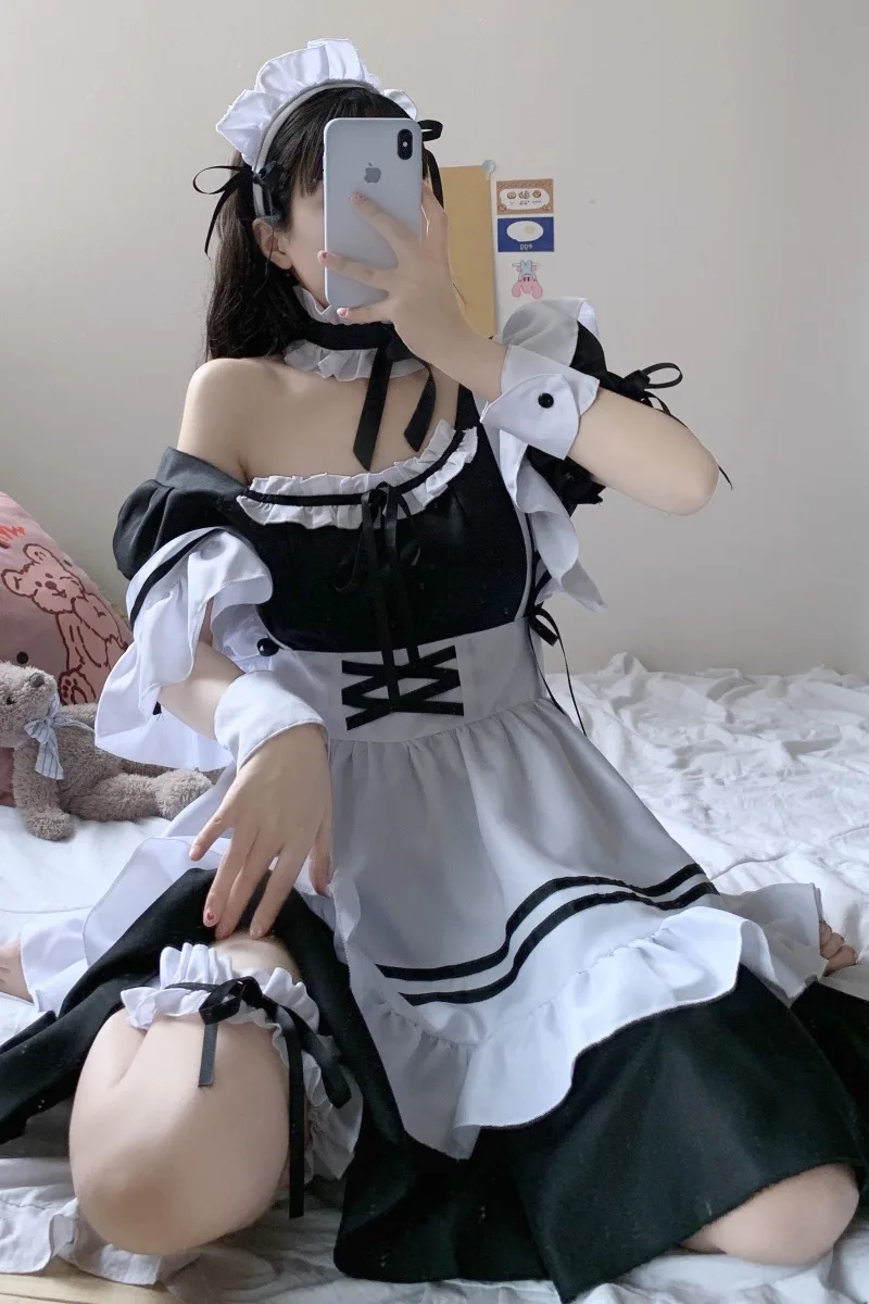 Japanischen Stil Weichen Mädchen Stil 2021 sommer Neue Lolita Maid Kostüm Süße Nette Kleid für Frauen lolita maid kleid