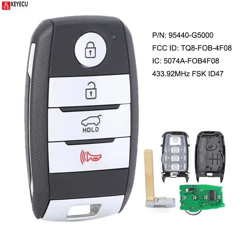 KEYECU 95440-G5000 Keyless-Go Smart Remote Key for KIA Niro Touring LX EX S Touring Hybrid 2017 2018 2019 TQ8-FOB-4F08