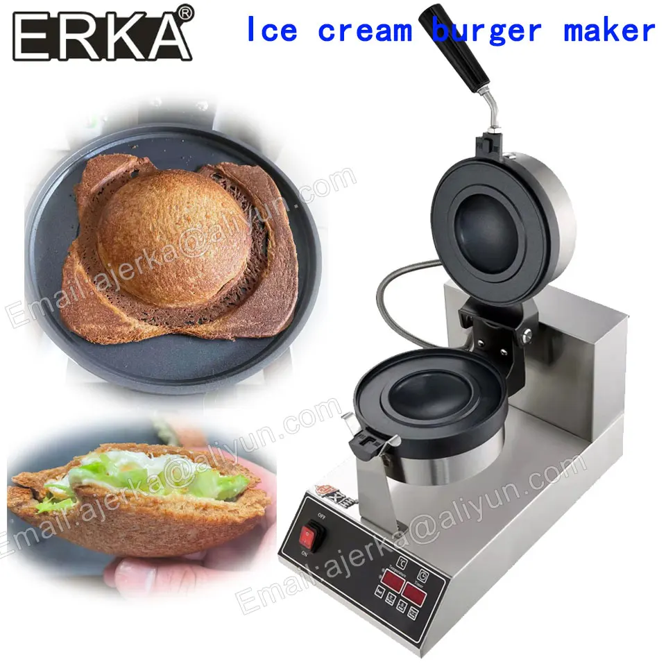 

ERKA Italian Toaster Ice Cream Burger maker with Crash Pearl Sandwich Non-Stick Double-sided Heating breakfast