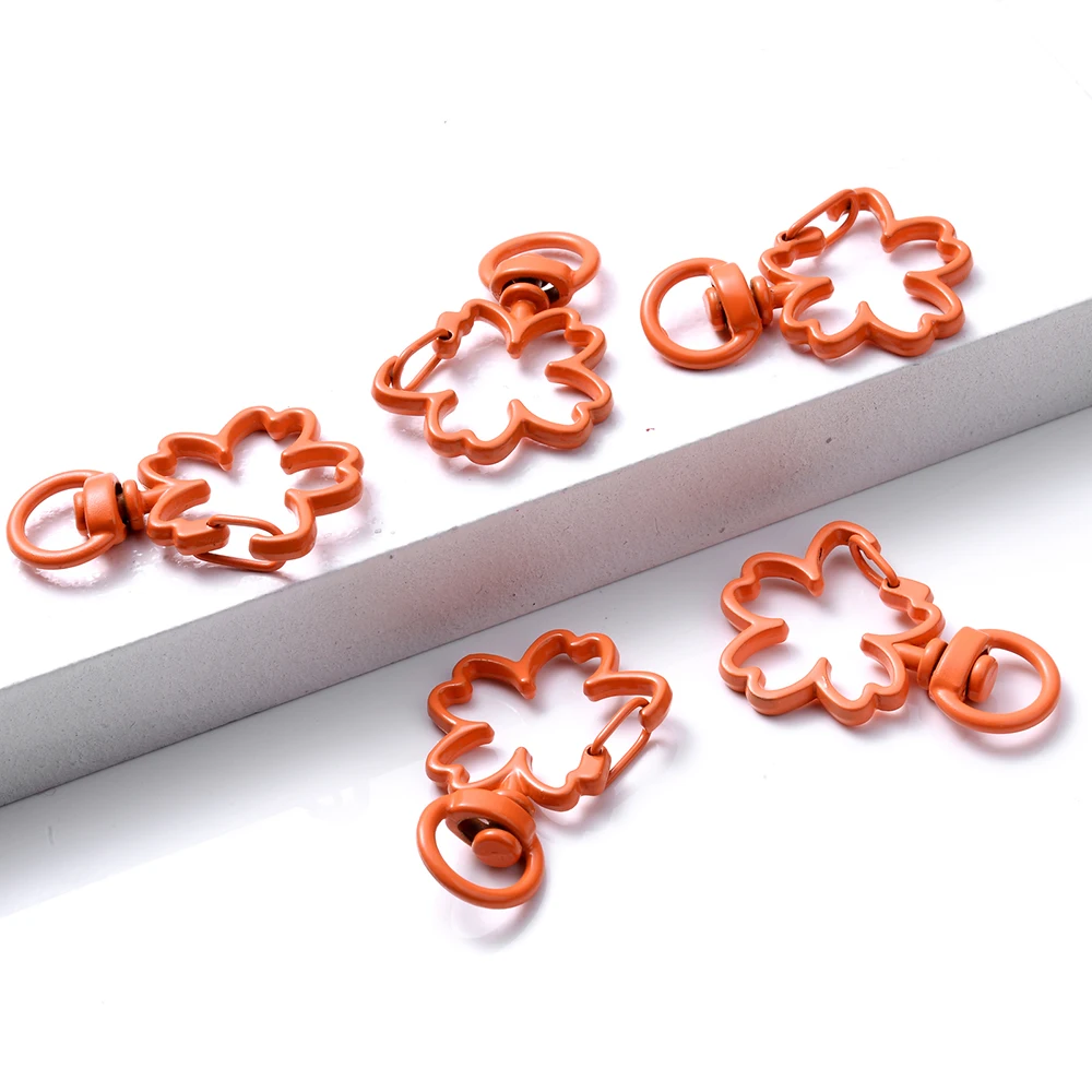 5 teile/los Blume Karabiner Haken Schlüsselanhänger Trigger Clips Schnallen für DIY Schmuck Machen Schlüssel Ketten Ring Zubehör 24*34mm – Detail 8