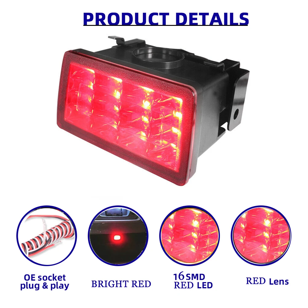 For 2011-2020 Subaru WRX STi Impreza XV LED Rear Fog Tail Brake 12V Red F1 Style strobe LED Rear Fog Light