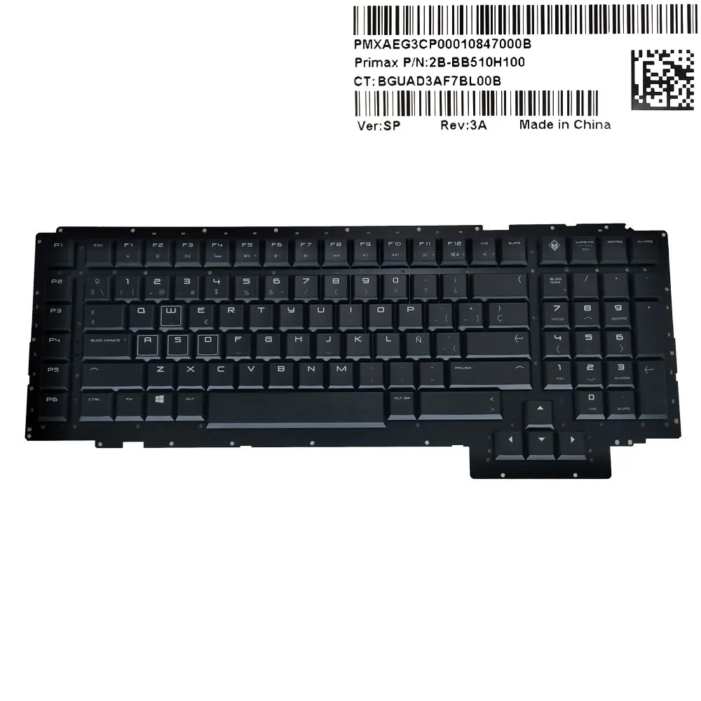 

New Spain keyboard backlit For HP Omen X 17-AP 17-ap030ng 17-ap000 Spanish SP qwerty notebook computer keyboards 2B-BB510H100