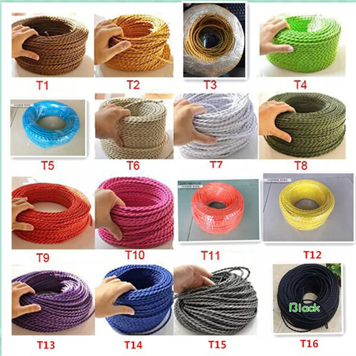 

10 m / a lot of 2 x 0.75mm variety of old-fashioned twisted wire and cable textile cable retro wire