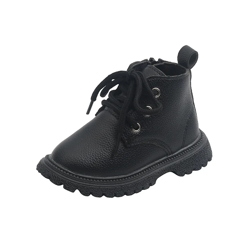 New Kids Fashion Boots Children Casual Shoes Autumn Winter Girls Short Soft Antislip Boots Boys Pu Leather Shoes G257