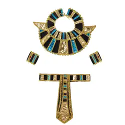 Ancient Rome Cleopatra Egypt Priest Cosplay Prop Egyptian Pharaoh Costume Accessory Neck Collar/Belt/Wrist Bands Halloween Set