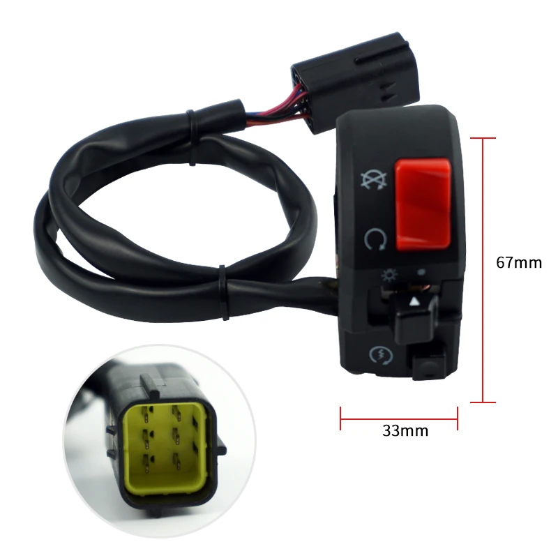 7/8\'\' 22mm Motorcycle Handlebar Switches Horn Turn Signal Electric Fog Lamp Light Start Kill Buttons Motorbike Controller Switch