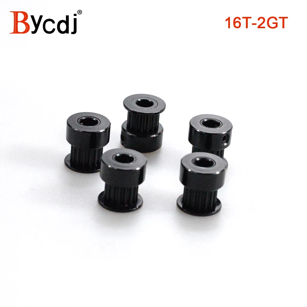 Black 16 teeth 2MGT 2GT Timing Pulley Bore 5mm small backlash for 2M GT2 Open Synchronous belt width 6mm 16Teeth 16T VORON