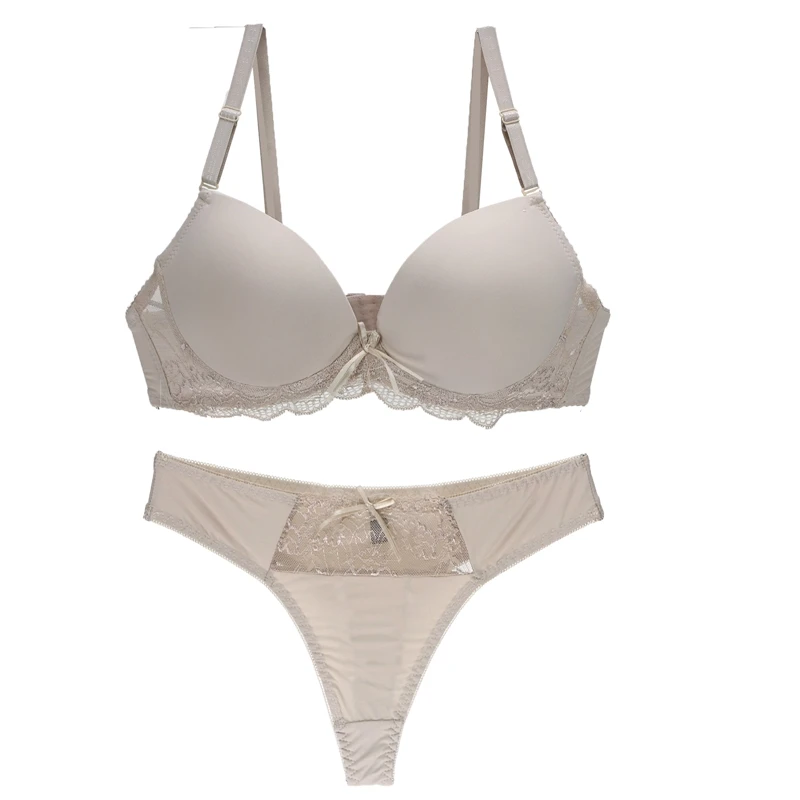 Nouvelle Seamless Brand Sexy Bras Set BCDE Cup Underwear For Womens Push Up Padded Solid Bow Ladies Lingerie