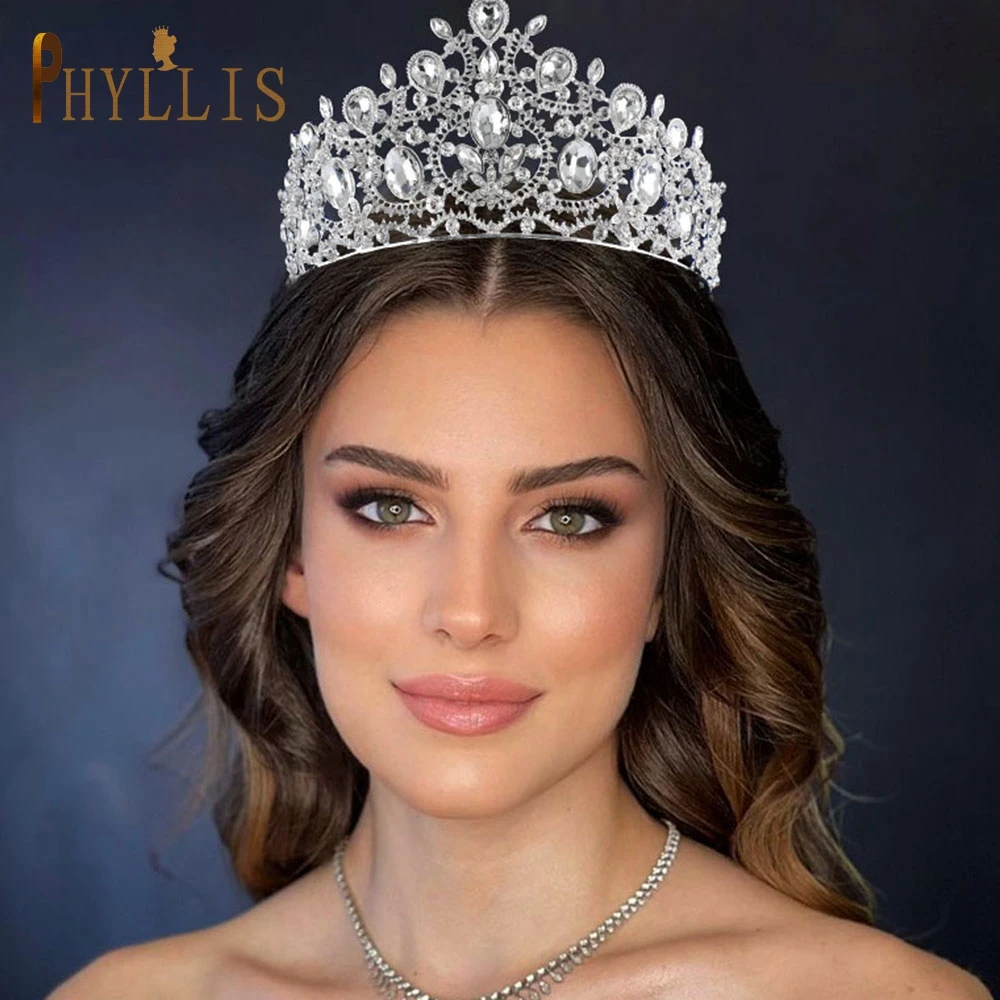 A44 Crystal Bride Headband Zircon Bridal Crowns and Tiaras Bridal Headwear Luxury Wedding Headpiece Queen Women Hair Jewelry