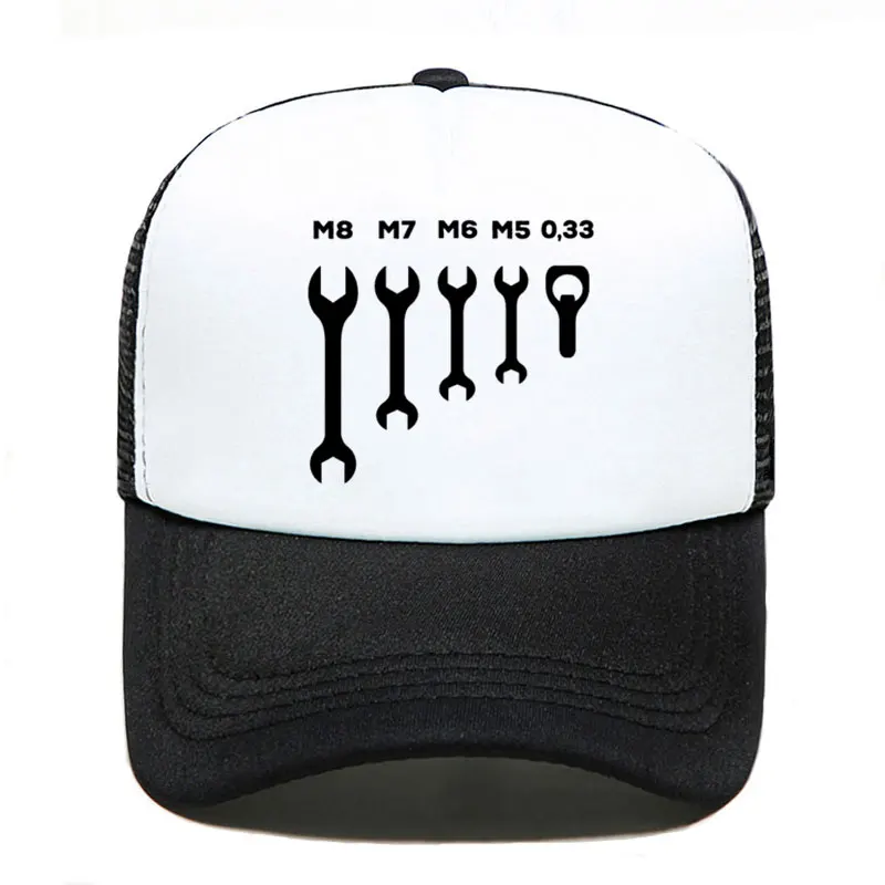 wrench jaw spanner beer car mechanic Baseball Cap Casual Men Women Parent-child Hats Mesh Visor Outdoor Sun Hat Adjustable Caps