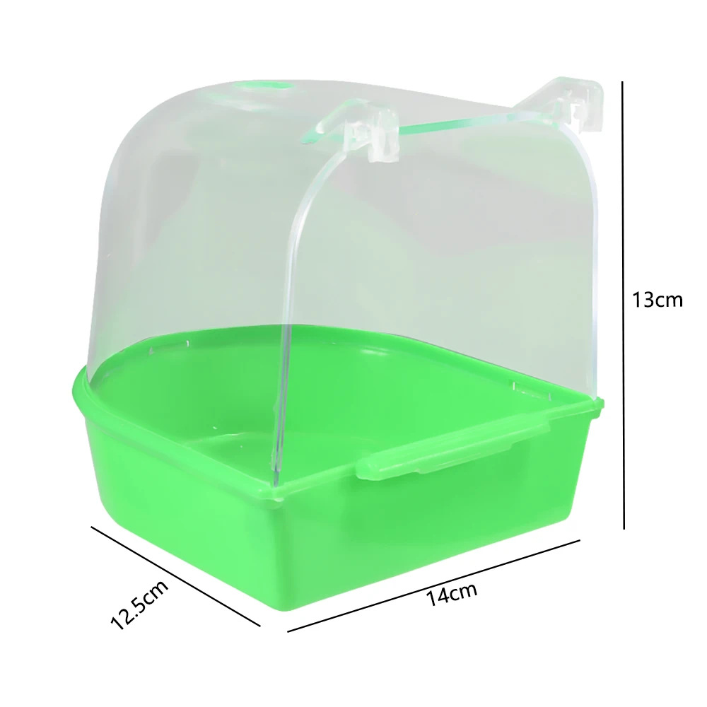 새 목욕 욕조 상자 새 청소 도구 케이지 액세서리 앵무새 목욕 투명 플라스틱 걸이식 욕조