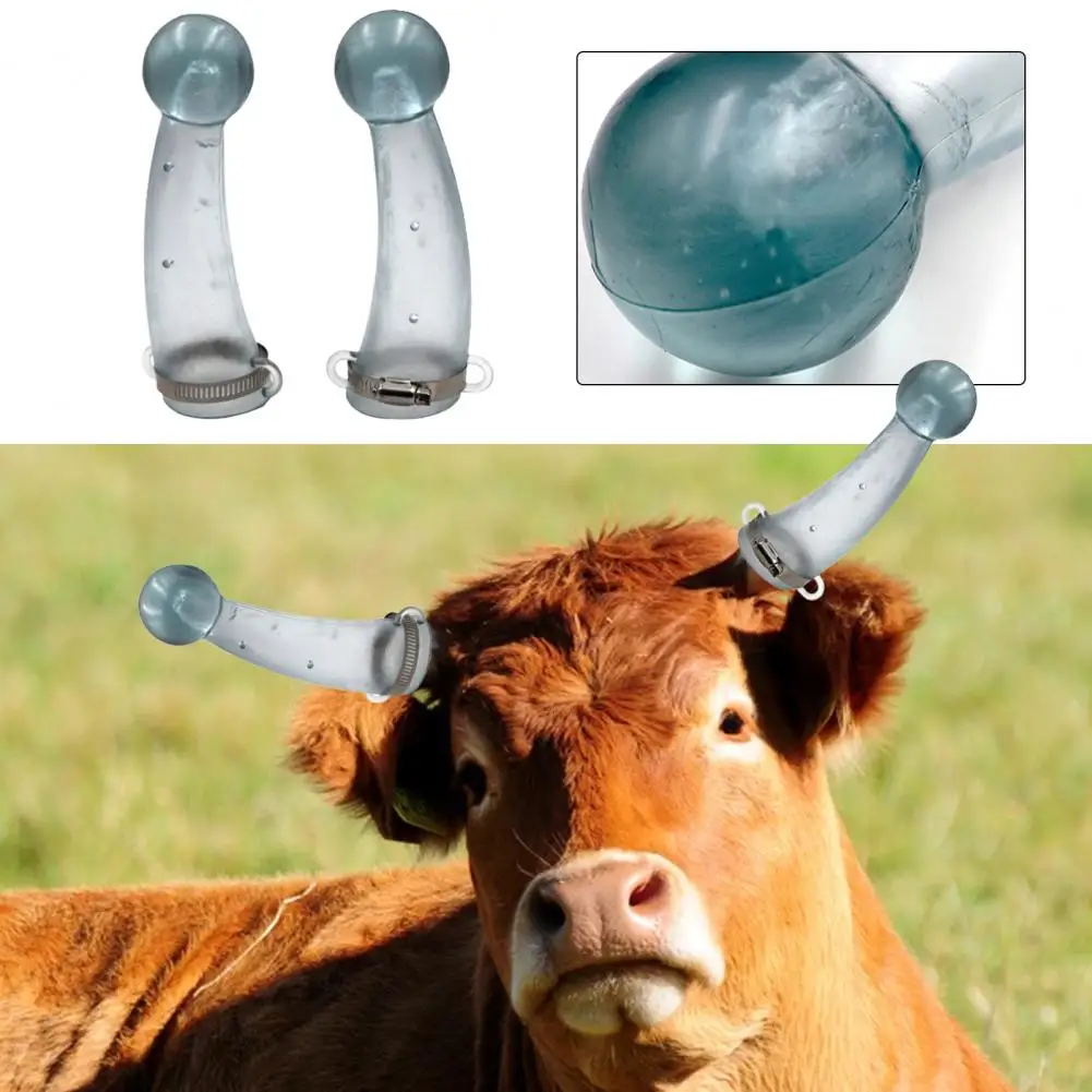 1 Set Cow Horn Protector with Flexible Clamps Anti-fighting Silicone Calf Prevent Collision Tool Livestock Supplies