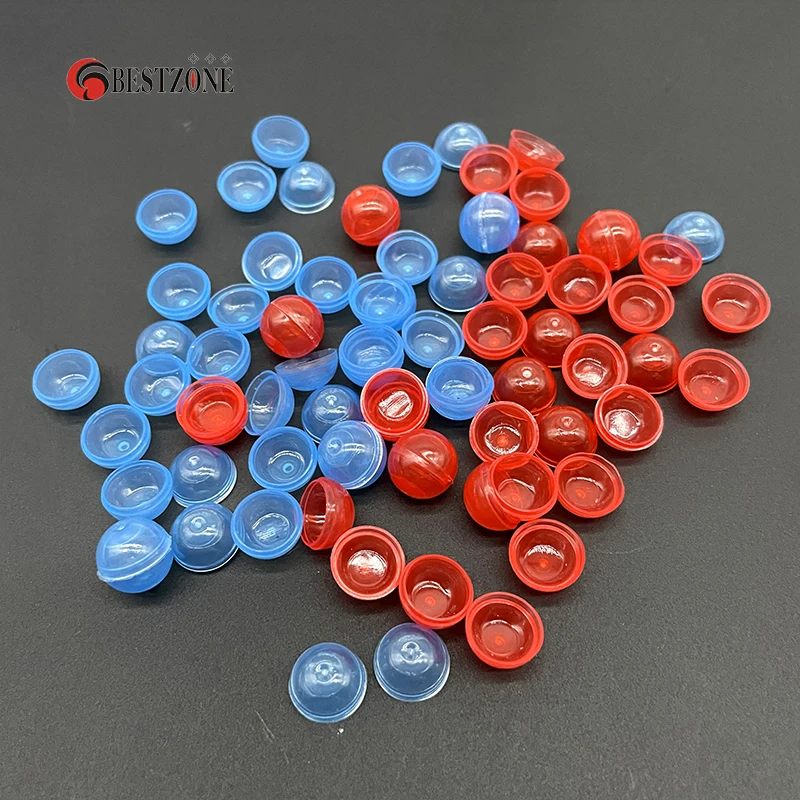 Molto piccolo 200 pezzi 0.42 pollici Mini 10.7MM rosso blu capsule di plastica giocattolo palla a sorpresa piccolo distributore automatico di contenitori a guscio d'uovo