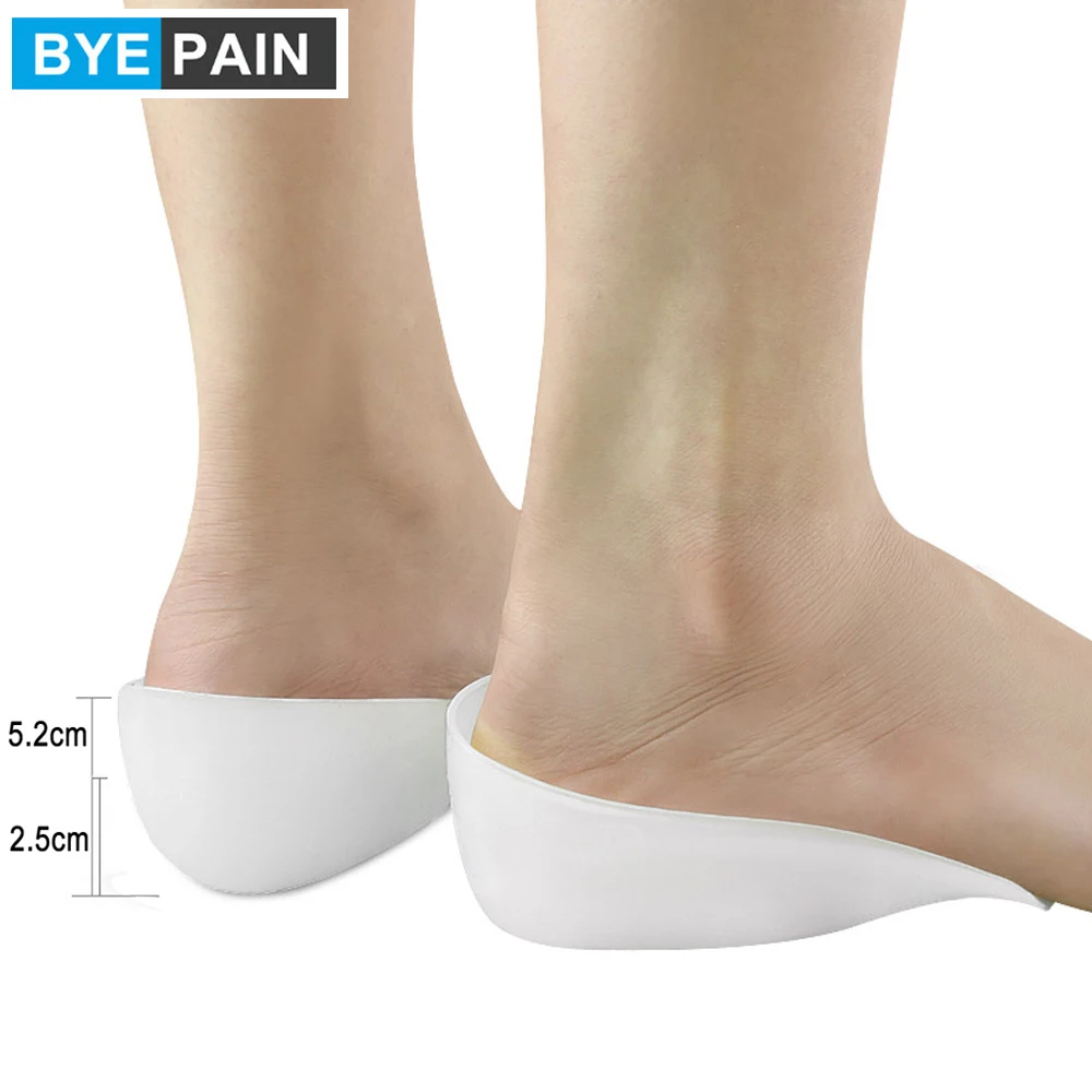 

1Pair Silicone Unisex Height Increase Insole Heel Lifting Inserts Shoe Foot Care Protector Elastic Cushion Arch Support Pad