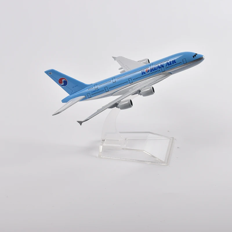 JASON TUTU 16cm Korean Air Airbus 380 Airplane Model Plane Model Aircraft Diecast Metal 1/400 Scale Planes Dropshipping