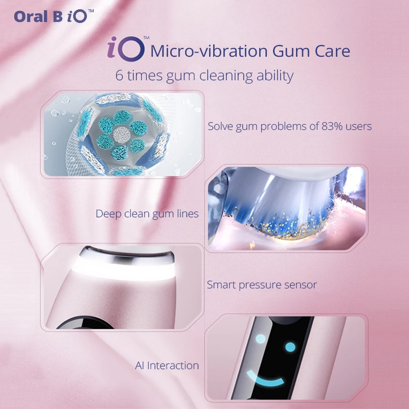 Orale B iO9 elettrico Toothrbush orale B spazzolino elettrico sonico adulto Pro-Health precisione dentale pulizia spazzola morbida tipo di rotazione