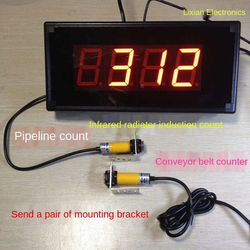 

Large screen conveyor belt automatic induction counter /NPN sensor counting screen LED4 digit meter addition and subtraction