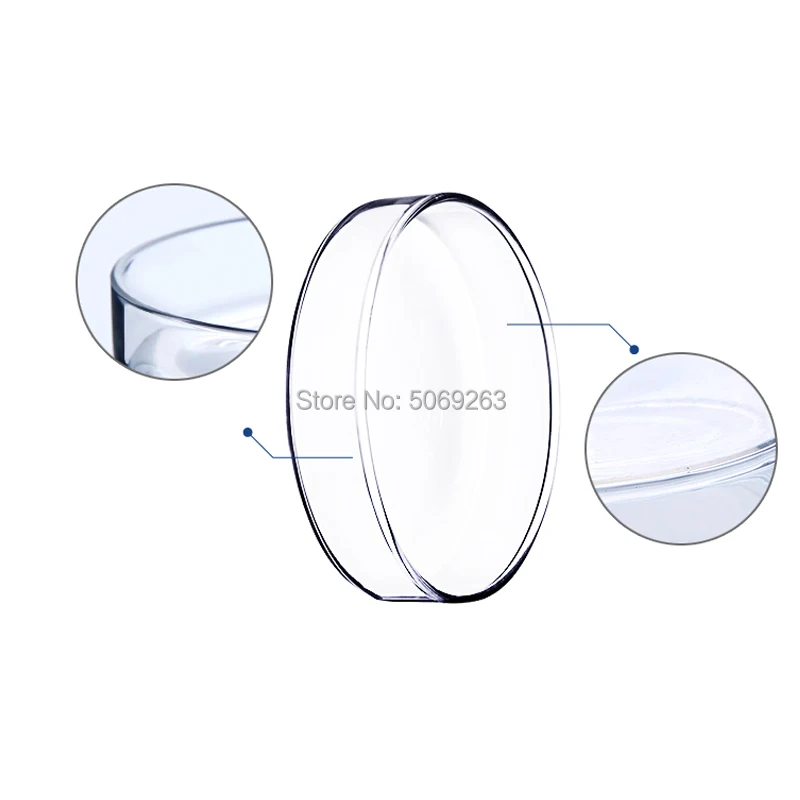 5pcs 60mm Borosilicate glass Petri culture dish For Chemistry Laboratory Bacterial Yeast