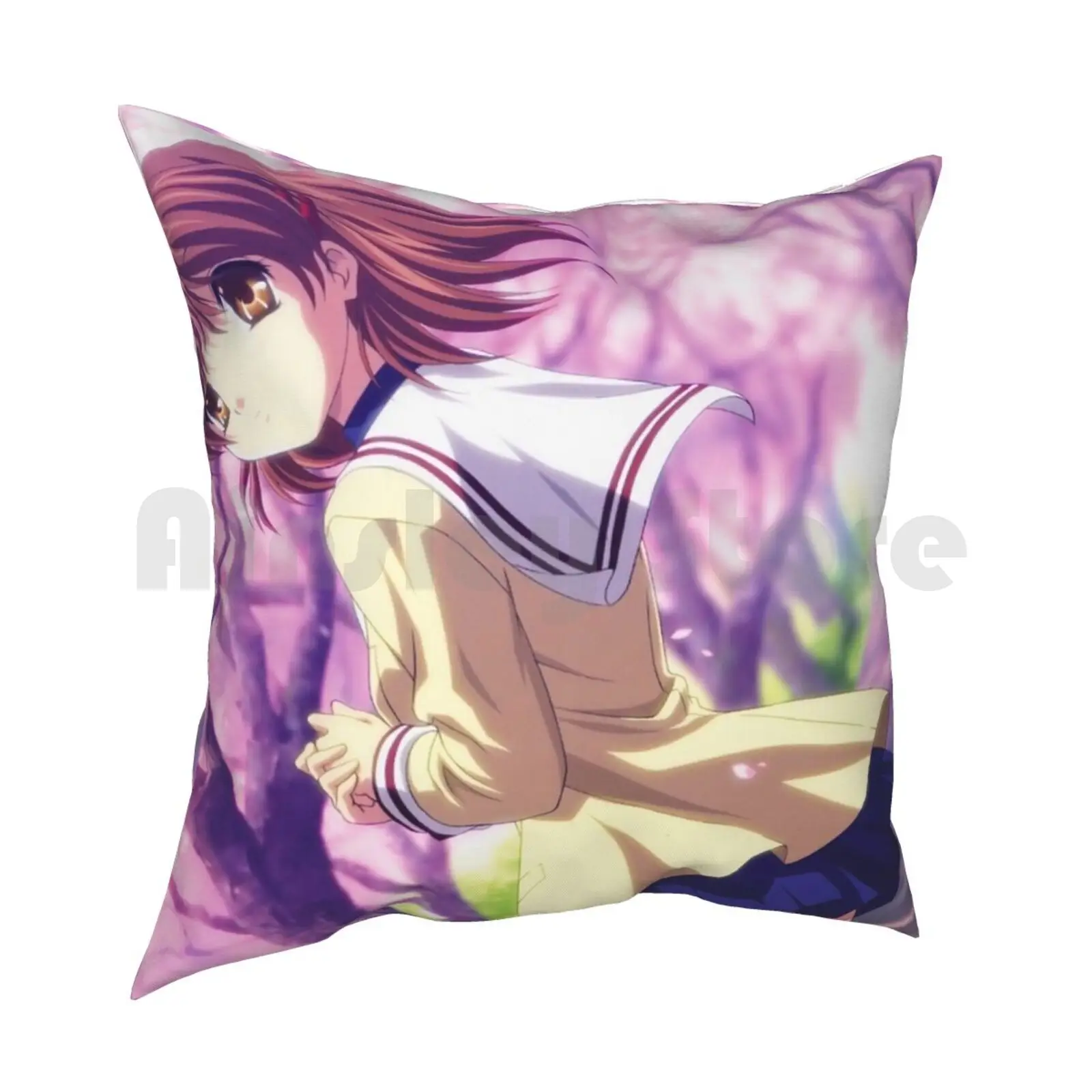 Nagisa Winter Uniform Colour-Clannad Pillow Case Printed Home Soft DIY Pillow cover Clannad After Story Afterstory Nagisa