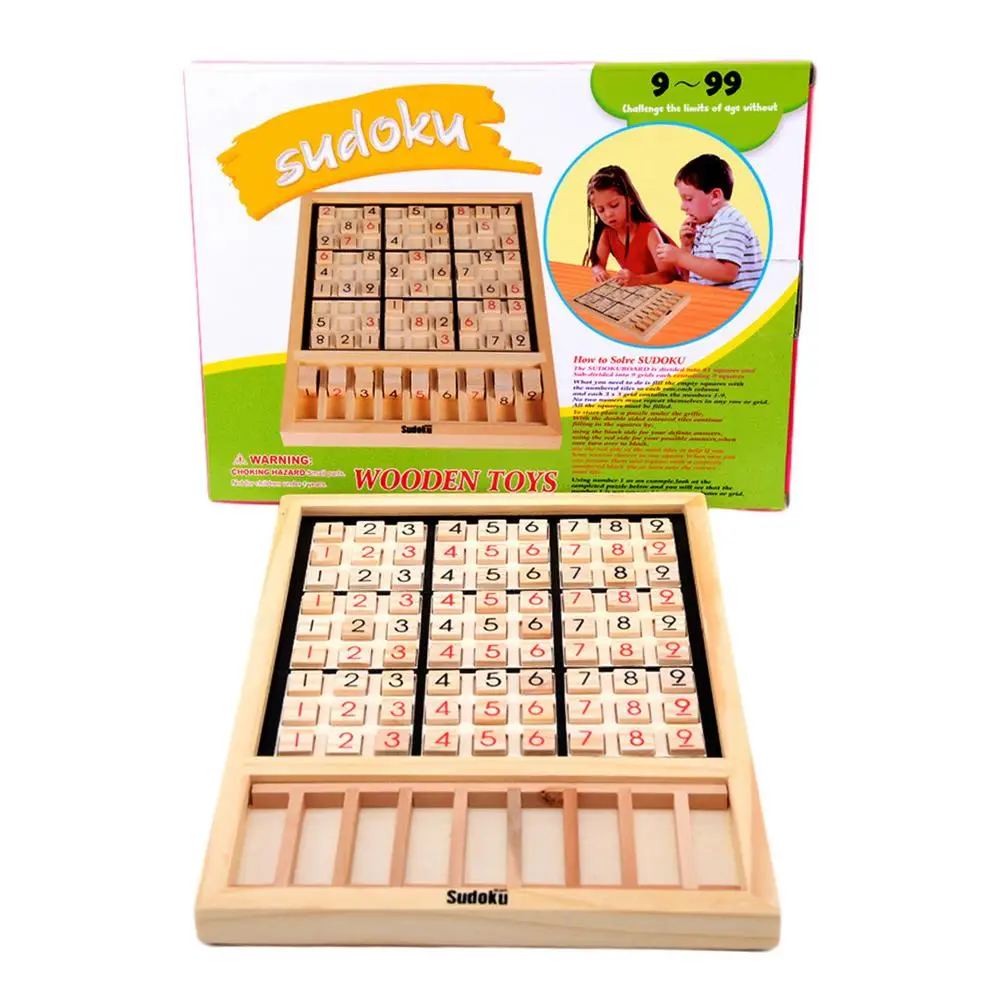 

Educational Intelligence Puzzle Toys Wooden Board Games Montessori Wooden Sudoku Chess Parent-child Game Puzzle Jiugongge Toys