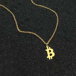 Personality Bitcoin Necklace Dropshipping CSV Link Chain Gold Colour Necklaces Jewelry Best Gift for Men And Women YP4004