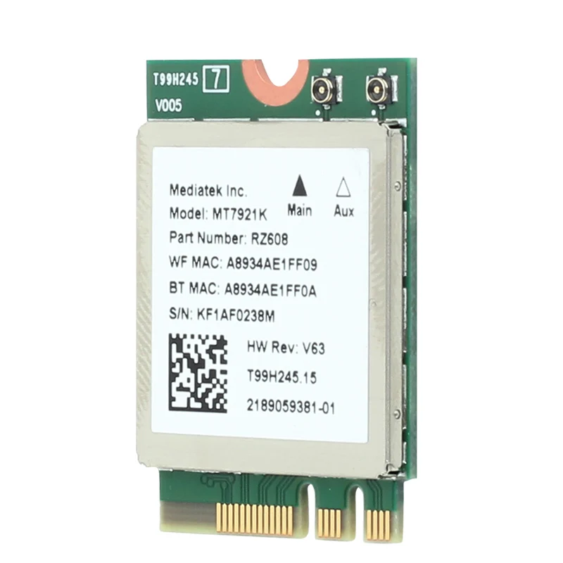 1800Mbps Mt7921k M.2 Ngff Wifi Placa De Rede Bluetooth 5.2 Wifi 6e Adaptador Sem Fio Banda Dupla MU-MIMO 802.11ax windows 10 11