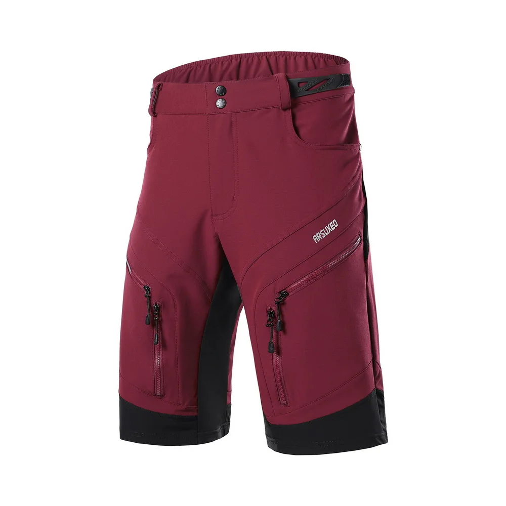 Arsuxeo short de ciclismo masculino, bermuda respirável de secagem rápida e refletora para esportes ao ar livre para mountain bike, ciclismo