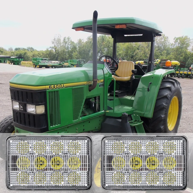 6 × 4 ledヘッドライトをjohn  deereトラクター6200,6300、6400,6500、6110,6210、6310,6410、6200L、6300L、6400L、6500L、6310s  + oem: AL75338 x2 - AliExpress