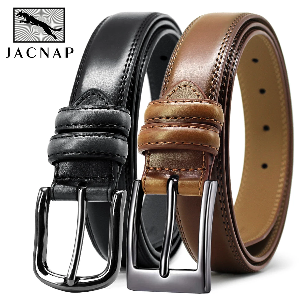 Genuine Leather For Men\'s High Quality Buckle Jeans Cowskin Casual Belts Business Cowboy Waistband Male Fashion Designer 2021New