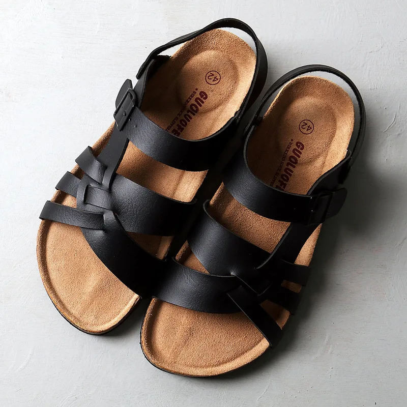 Summer Men Leather Sandals Outdoor Footwear Breathable Roman Sandals Casual Non-Slip Beach Waterproof Slippers Luxury Sandals